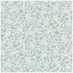 Grandeco Jack 'N Rose Liberty Floral Bunny Mint Paste The Wall Wallpaper