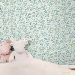 Grandeco Jack 'N Rose Liberty Floral Bunny Mint Paste The Wall Wallpaper
