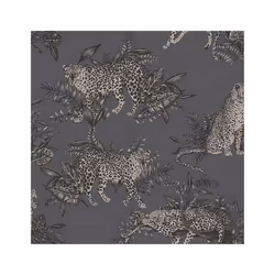 Grandeco Lounging Leopard Grey Wallpaper Animal Print Vinyl