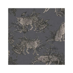 Grandeco Lounging Leopard Grey Wallpaper Animal Print Vinyl