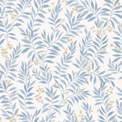 Grandeco Maison Floral Trail Blue Wallpaper Trendy Textured Paste The Wall