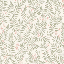 Maison Green Pink Floral Wallpaper Grandeco Paste The Wall White Vinyl Textured