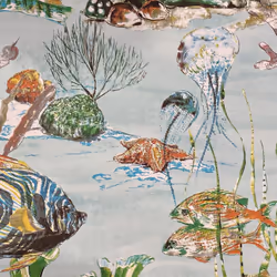 Aquarium Teal Wallpaper Grandeco Watercolour Fish Jellyfish Sea Life Creatures