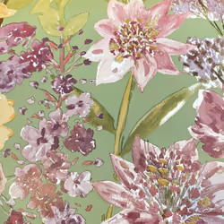 Wildflower Sage Floral Wallpaper Grandeco Pink Green Yellow Natural Flower