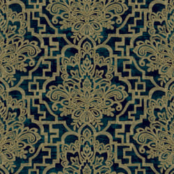 Grandeco Life Damask Trellis Teal Wallpaper 186901