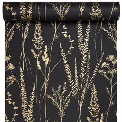 Grandeco Attitude Floral Grass Wallpaper Black Textured Paste The Wall