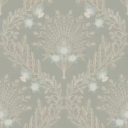 Grandeco Flora Sage Green Blue Wallpaper Flowers Nature Modern Textured Vinyl