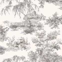 Grandeco Life Toile Grey Wallpaper A69803