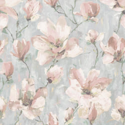 Camilla Floral Blossom Flower Vinyl Wallpaper - Blush Pink 198503