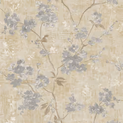Grandeco Paul Moneypenny Anethe Blossom Floral Cream Grey Wallpaper