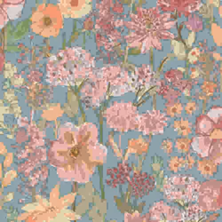 Grandeco Wildflowers Blue Wallpaper A61604