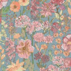 Grandeco Wildflowers Blue Wallpaper A61604