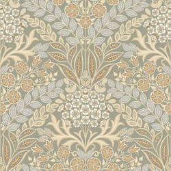 Grandeco Arts Floral Taupe Wallpaper Flowers Leaves Textured