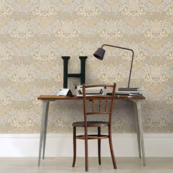 Grandeco Arts Floral Taupe Wallpaper Flowers Leaves Textured