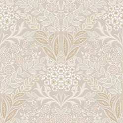 Grandeco Arts Floral Beige Wallpaper Flowers Leaves Textured