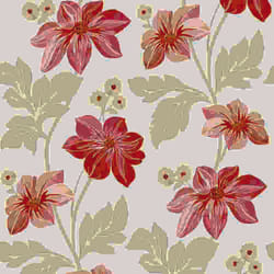 Grandeco Life Clematis Trail Red Wallpaper A73001