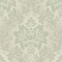 Grandeco Royal House Fabric Damask Sage Wallpaper A10910