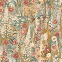 Grandeco Delphinium Sage Green Wallpaper Painted Floral Paste The Wall Vinyl