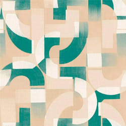 Grandeco Life Karuna Green Wallpaper Geometric Pattern Overlapping Semicircles