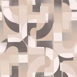 Grandeco Life Karuna Grey Wallpaper Geometric Pattern Overlapping Semicircles
