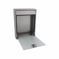 Perel Milan, Wall-mounted mailbox, Glass, Steel, Silver, Vertical, Key, Front
