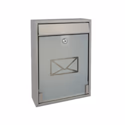 Perel Milan mailbox Silver Wall-mounted mailbox Glass, Steel