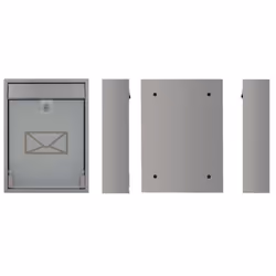 Perel Milan mailbox Silver Wall-mounted mailbox Glass, Steel