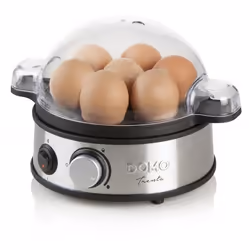 Domo DO9142EK egg cooker 7 egg(s) Black, Stainless steel, Transparent