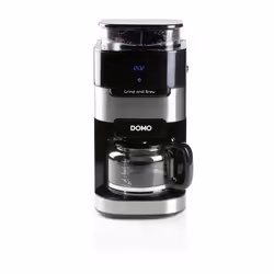 Domo DO721K, Drip coffee maker, Coffee beans, Ground coffee, Built-in grinder, Black, Stainless steel