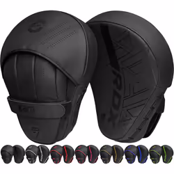RDX Boxing Pads Curved Focus Mitts, Maya Hide Leather KARA Hook and jab Training Pads, Adjustable Strap Ventilated, MMA Muay  ...
