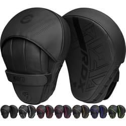RDX Boxing Pads Curved Focus Mitts, Maya Hide Leather KARA Hook and jab Training Pads, Adjustable Strap Ventilated, MMA Muay Thai Kickboxing Coaching