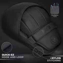 RDX Boxing Pads Curved Focus Mitts, Maya Hide Leather KARA Hook and jab Training Pads, Adjustable Strap Ventilated, MMA Muay Thai Kickboxing Coaching