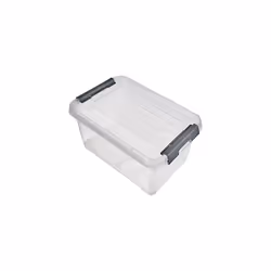 Storage Box Handy Plus with lid 6L in TransparentSilver 295 x 195 x 14 cm
