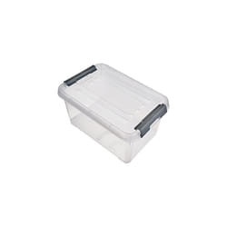 Storage Box Handy Plus with lid 6L in TransparentSilver 295 x 195 x 14 cm