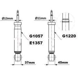 MONROE G1220 Shock absorber Gas Pressure Twin-Tube Telescopic Shock Absorber Bottom eye, Top pin VOLKSWAGEN: Jetta 4