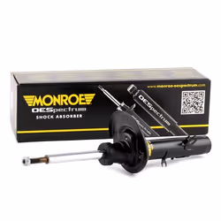Shock absorber; MONROE; Gas Pressure Twin-Tube Suspension Strut Top pin, Bottom Clamp; for PEUGEOT; 9676636780, 9801894980, 9 ...