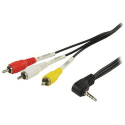 Valueline 1m 3 x RCA - 3.5mm m/m audio cable Black
