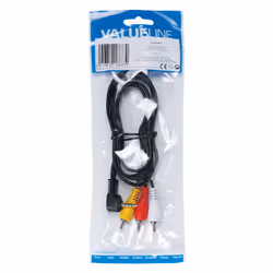 Valueline 1m 3 x RCA - 3.5mm m/m audio cable Black