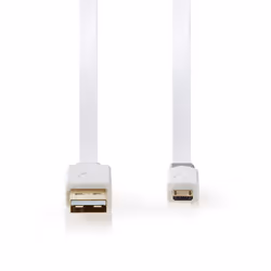 Nedis CCBW60500WT10 USB cable USB 2.0 1 m USB A Micro-USB B White - Additional view 2