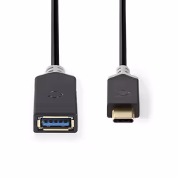 Nedis CCBW61710AT015 USB cable USB 3.2 Gen 1 (3.1 Gen 1) 0.15 m USB C USB A Anthracite