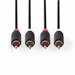Nedis CABW24200AT20 audio cable 2 m 2 x RCA Anthracite - Additional view 2