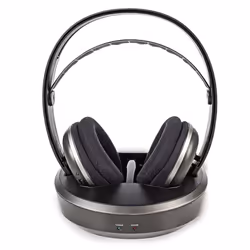 Nedis HPRF210BK headphones/headset Wired & Wireless Head-band TV Black, Silver