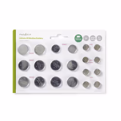Nedis BALAK20BL, Single-use battery, CR1620, CR2016, CR2025, CR2032, LR43, LR44, LR54, Lithium / Alkaline, 20 pc(s), Silver,  ...