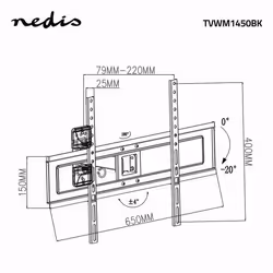 Nedis TVWM1450BK TV mount/stand 177.8 cm (70") Black - Additional view 7