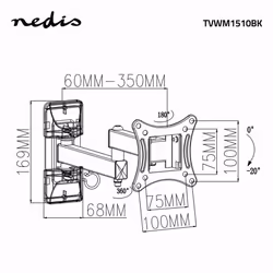 Nedis TVWM1510BK TV mount/stand 68.6 cm (27") Black - Additional view 8