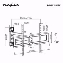 Nedis TVWM1550BK TV mount/stand 177.8 cm (70") Black - Additional view 6