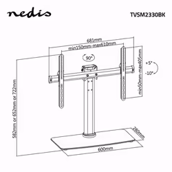 Nedis TVSM2330BK monitor mount / stand 165.1 cm (65") Desk Black - Additional view 6