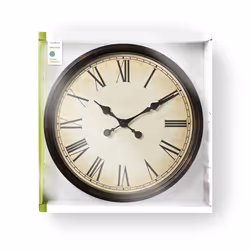 Nedis CLWA008WD50BK wall/table clock Round Black, Cream
