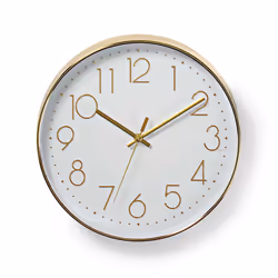 Nedis CLWA015PC30GD, Wall, Round, Gold, White, Plastic, Trendy, AA