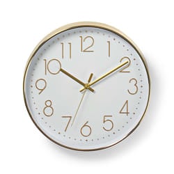 Nedis CLWA015PC30GD wall/table clock Round Gold, White